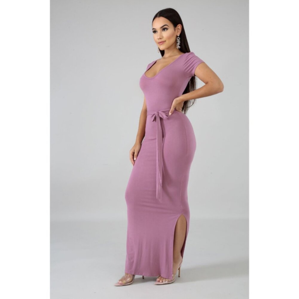 Women's Mauve Jersey Midi Dress